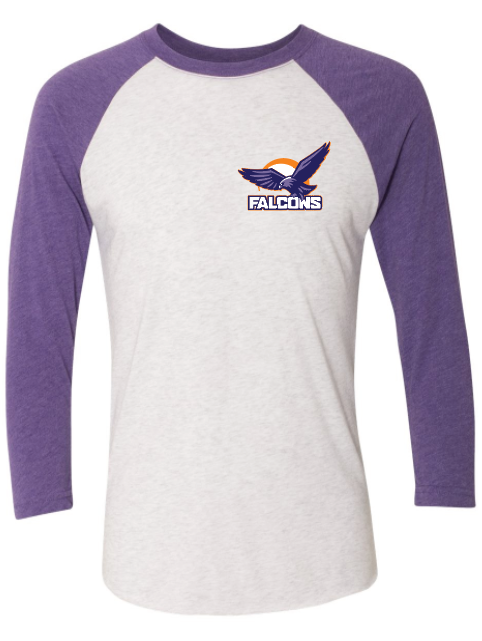 Wasaga Beach Falcons - Tri-Blend 3/4 Sleeve Tee