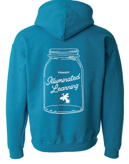 Illuminated Learning - Antique Sapphire Pullover Hoodie - Jar Logo