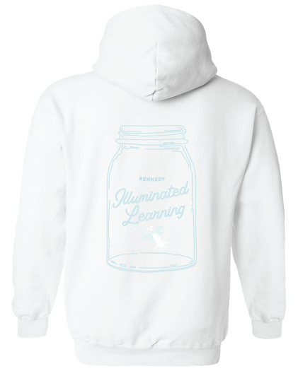 Illuminated Learning - White Pullover Hoodie - Jar Logo