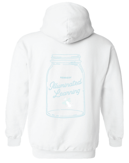 Illuminated Learning - White Pullover Hoodie - Jar Logo