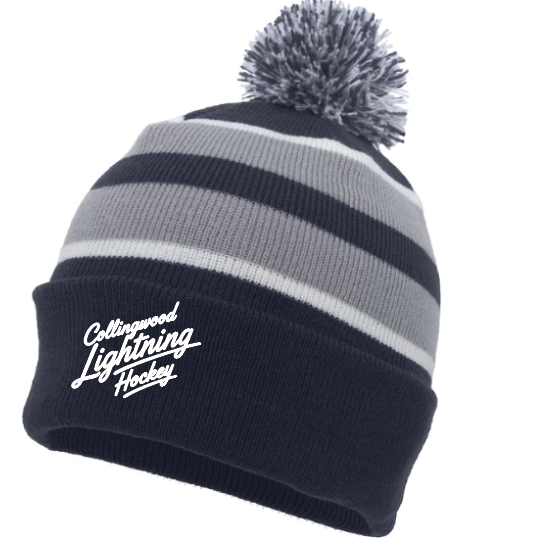 Collingwood Lightning - Striped Pom Toque