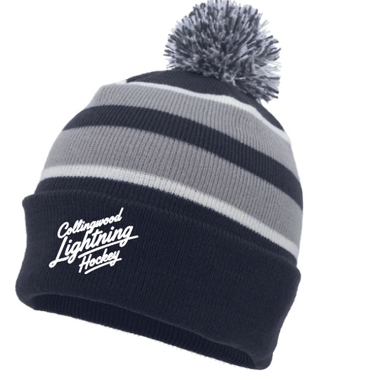 Collingwood Lightning - Striped Pom Toque