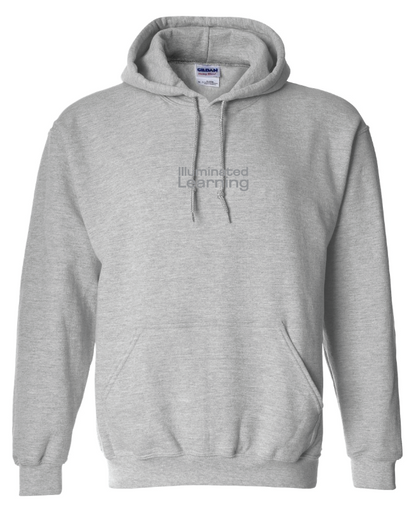 Illuminated Learning - Grey Pullover Hoodie - Text Logo