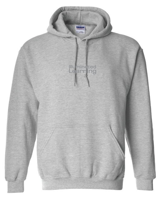 Illuminated Learning - Grey Pullover Hoodie - Text Logo