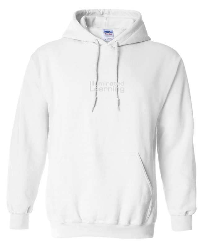 Illuminated Learning - White Pullover Hoodie - Text Logo