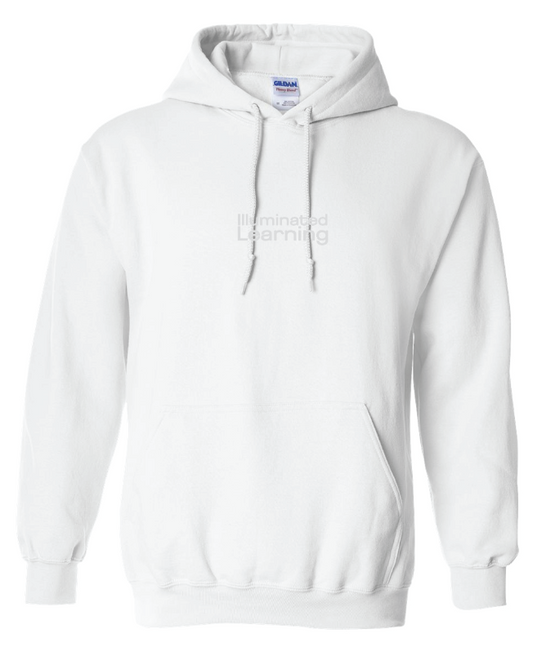 Illuminated Learning - White Pullover Hoodie - Text Logo