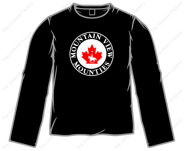 Mounties Long Sleeve T-Shirt w/ Two Color Front Crest-Adult