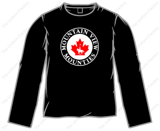 Mounties Long Sleeve T-Shirt w/ Two Color Front Crest-Youth