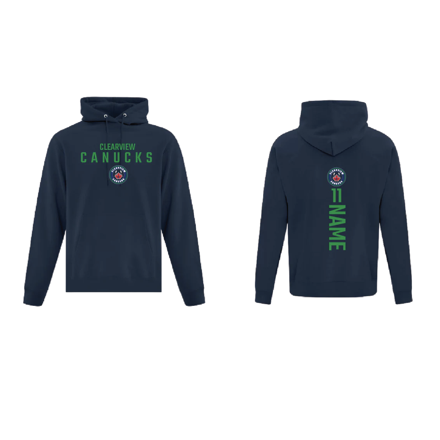 Clearview Canucks Name and Number Hoody